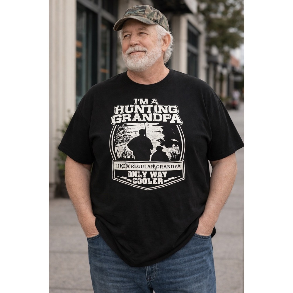 "Im a Hunting Grandpa only way cooler" Mens T-Shirt Size 2XL black